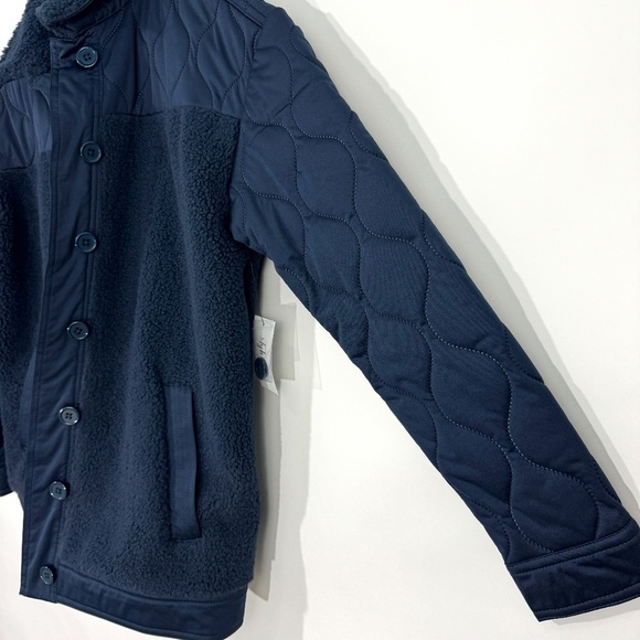 Style & Co. Women’s Size PM Petite Medium Blue Mixed Media Sherpa Jacket New - Picture 5 of 8